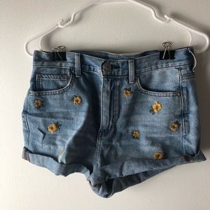 high rise AE flower shorts